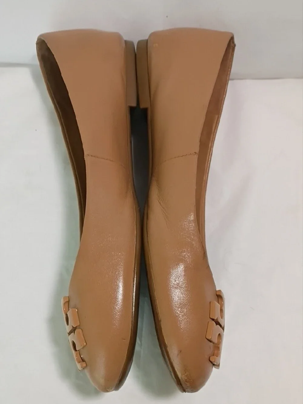 Tory Burch Tan Logo Ballet Flats Size 6
